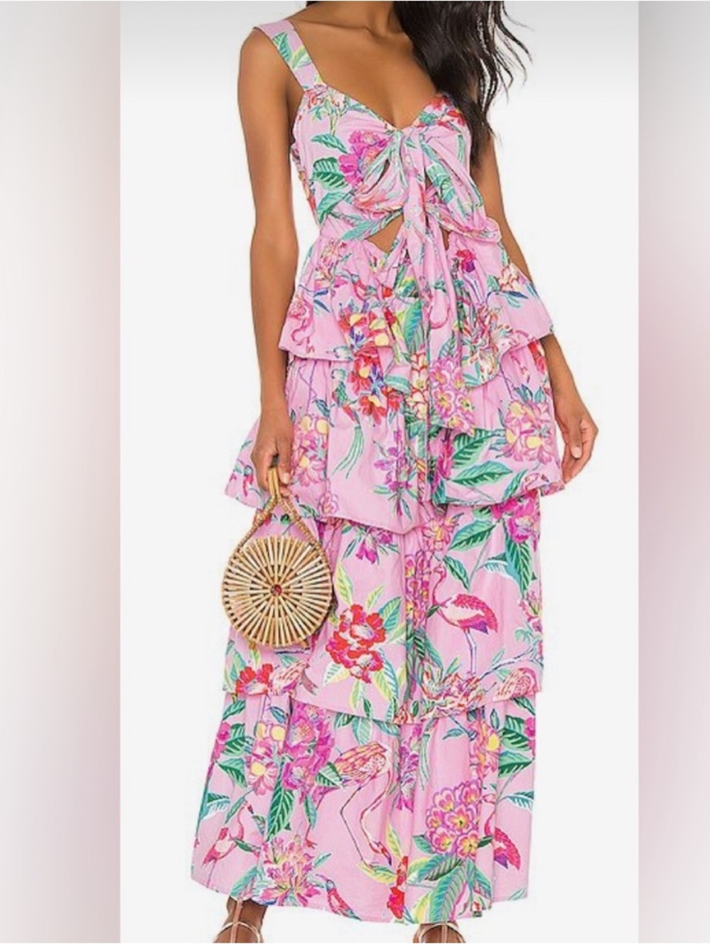 NWT Banjanan Aster Dress in Flamingo Rhododendron Lilac Sachet